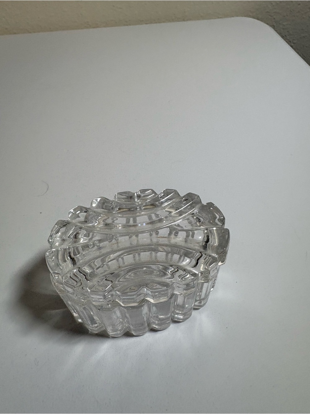 Clear Patterned Glass Trinket Dish